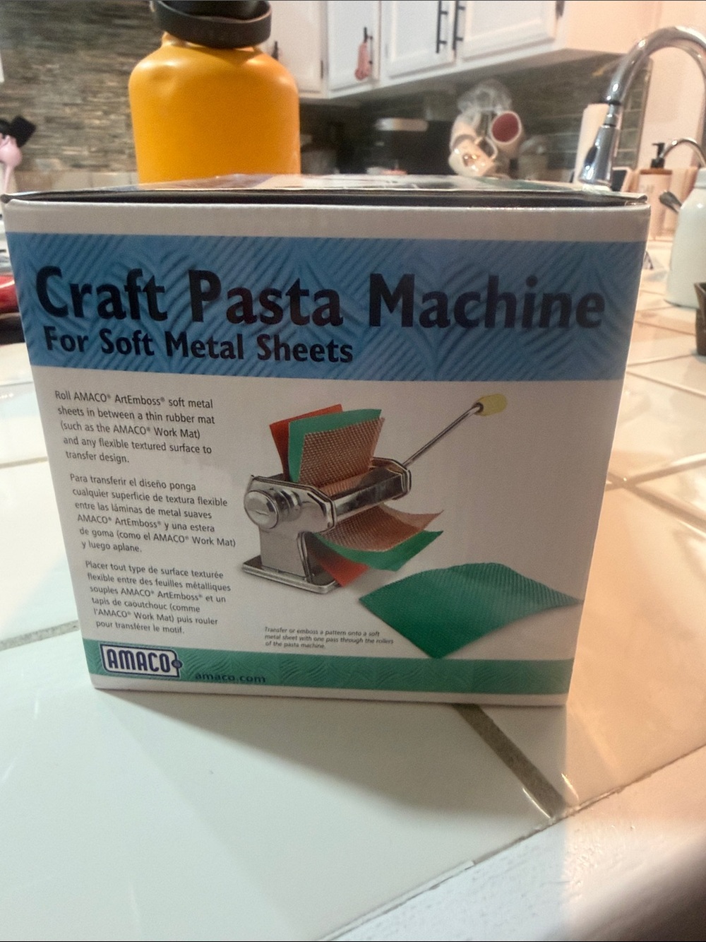 Amaco Craft Pasta Machine - silver with Yellow Handle - Picture 3 of 6